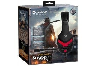 Игровая гарнитура Defender Scrapper 500 красный + черный, кабель 2 м